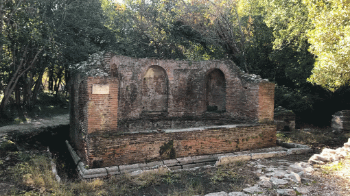 The initiation of conservation works in the Nympheum, Butrint