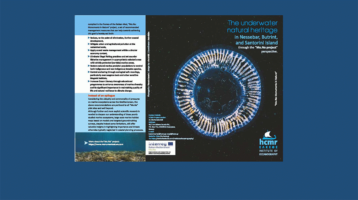 The Undrewater Natural Heritage in Nessebar, Butrint and Santorini island in a leaflet